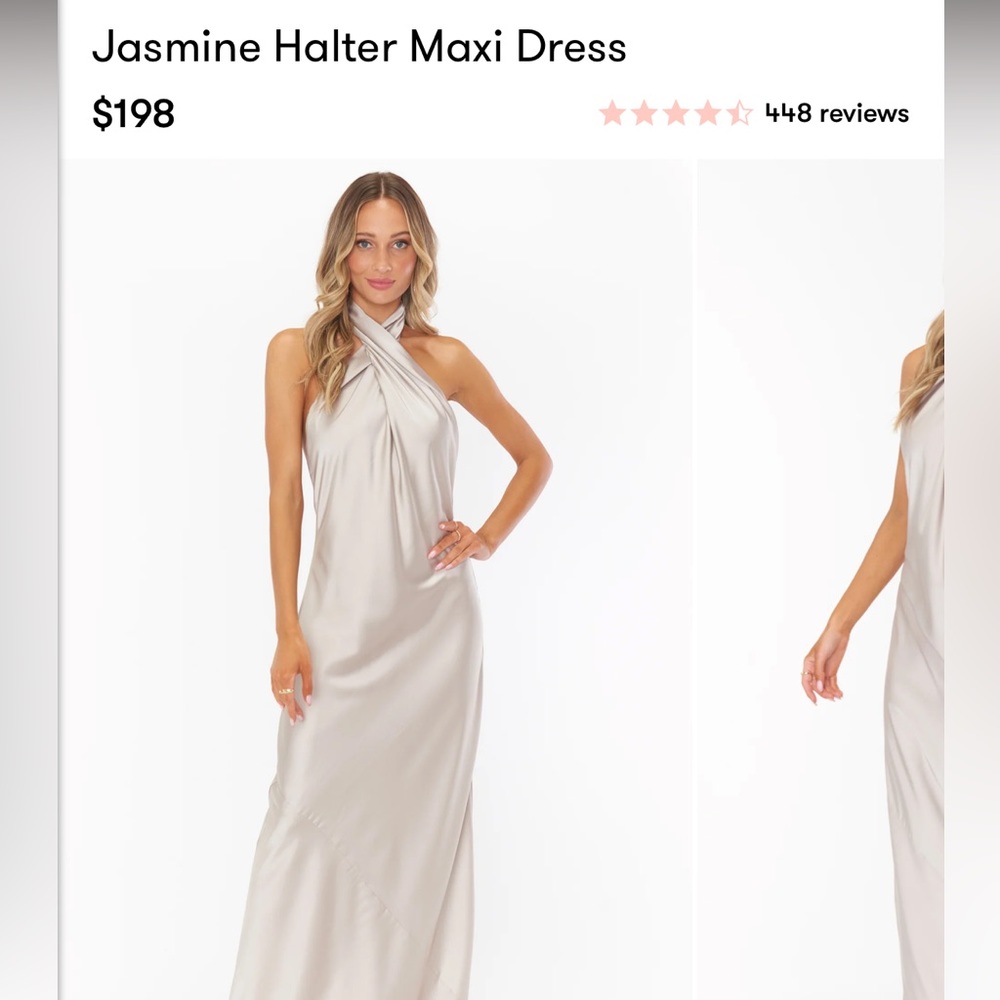 Show me your mumu Jasmine Halter dress. Color- show me the ring Size XS